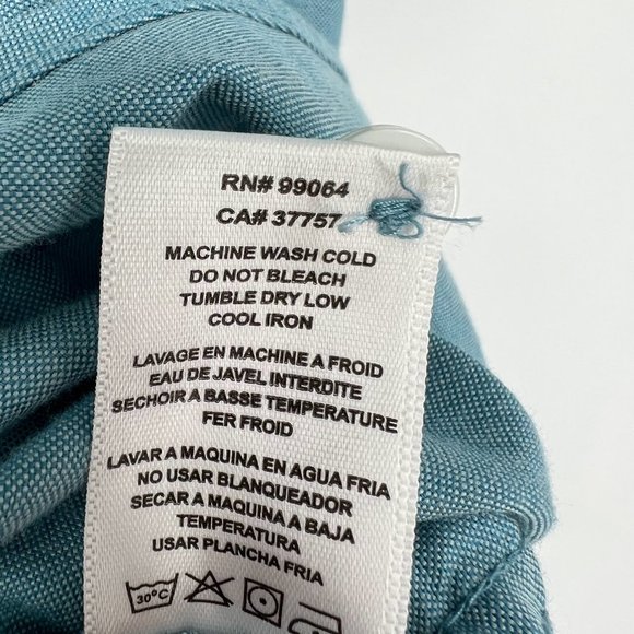 RVCA Men's Casual Button Down Shirt - Blue - Picture 7 of 7